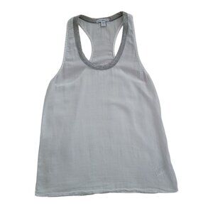 James Perse White & Grey Racerback Tank Top Women's Size 1